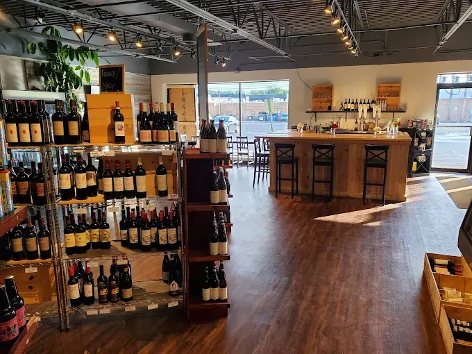 Wine shelves and tasting bar at The Butcher's Pantry & Restaurant