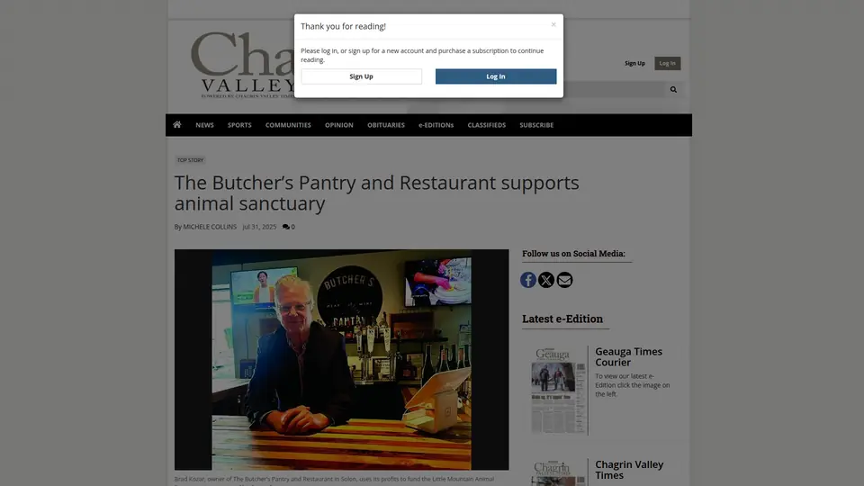 Chagrin Valley Today article preview